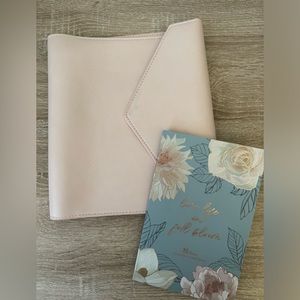Erin Condren Blush Vegan Leather Folio and planner sticker book